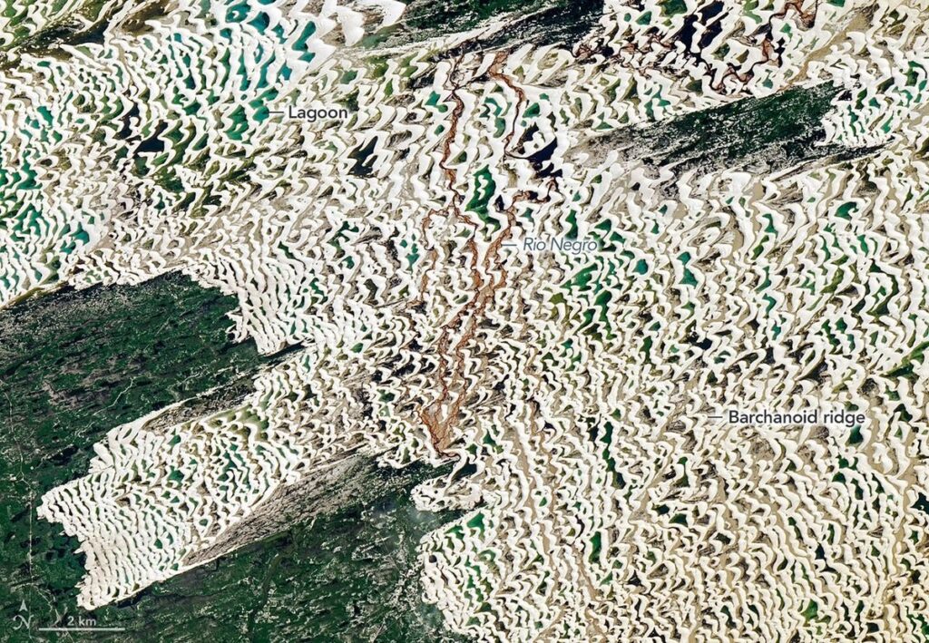 ‘Deserto feito de água’, diz Nasa sobre imagem dos Lençóis Maranhenses vista do espaço