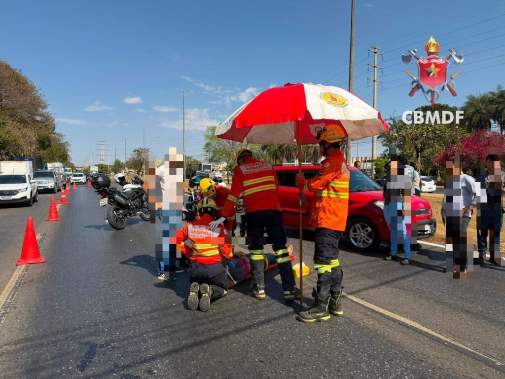 Mulher é atropelada por motocicleta no Núcleo Bandeirante