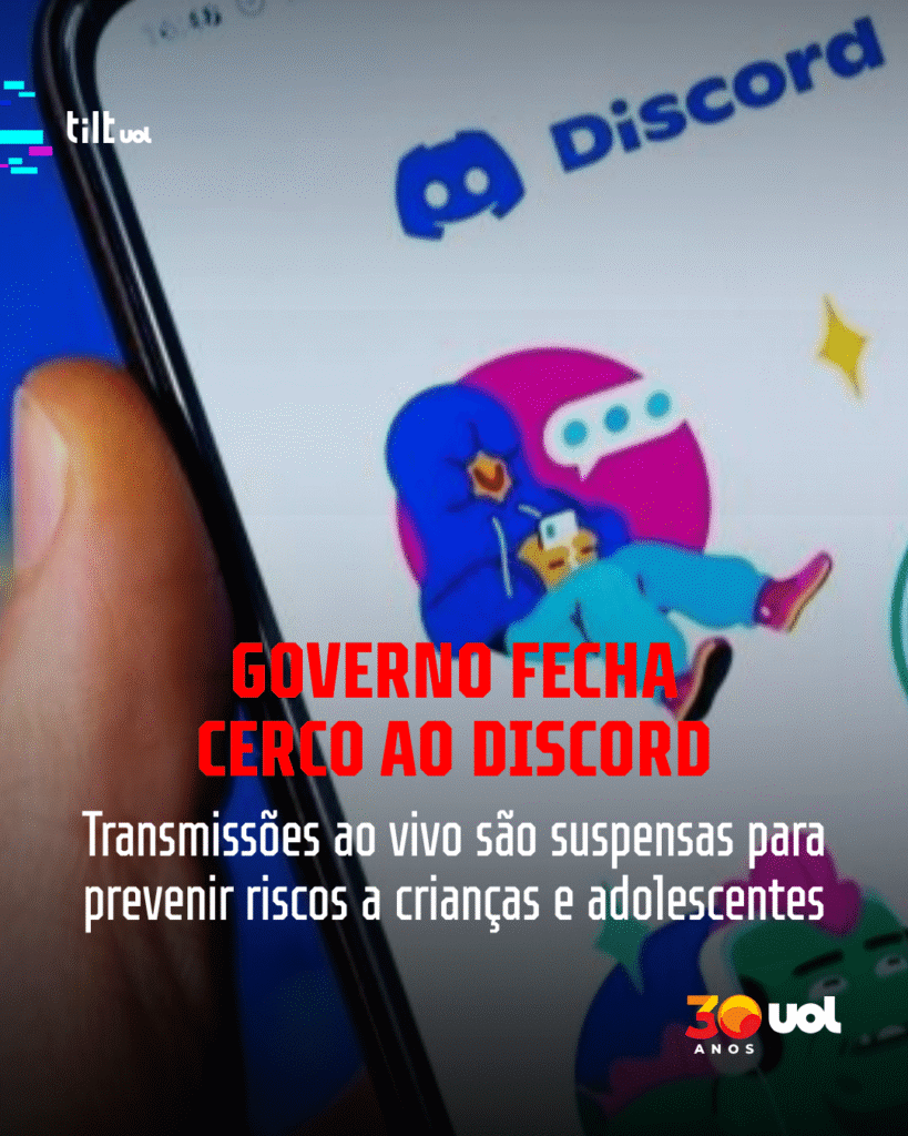 Discord tem lives bloqueadas após crimes contra crianças e adolescentes