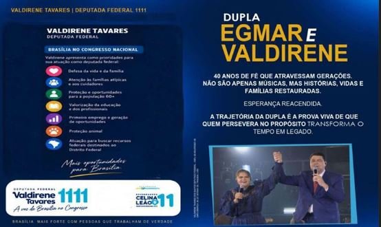 Valdirene Tavares rumo ao Congresso com a bandeira da fé, da família e do compromisso com Brasília 1 Valdirene Tavares rumo ao Congresso com a bandeira da fé, da família e do compromisso com Brasília