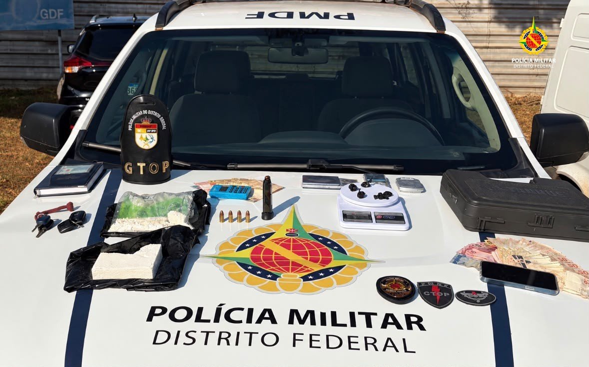 Dupla é presa com cocaína, dinheiro e munições durante operação no Itapoã