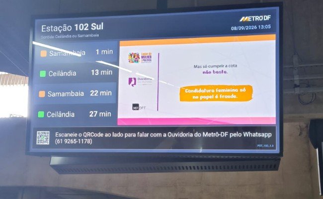 MPDFT leva campanha contra violência política de gênero ao Metrô