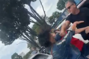 Homem dá soco em mulher durante briga de trânsito em frente a escola no DF