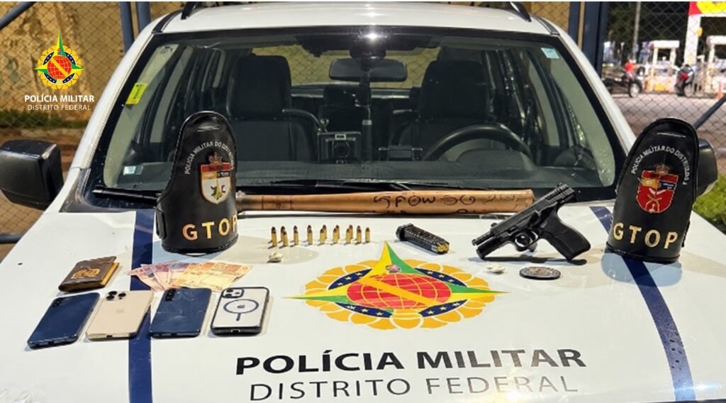 Trio é preso com pistola de numeração suprimida em Águas Claras