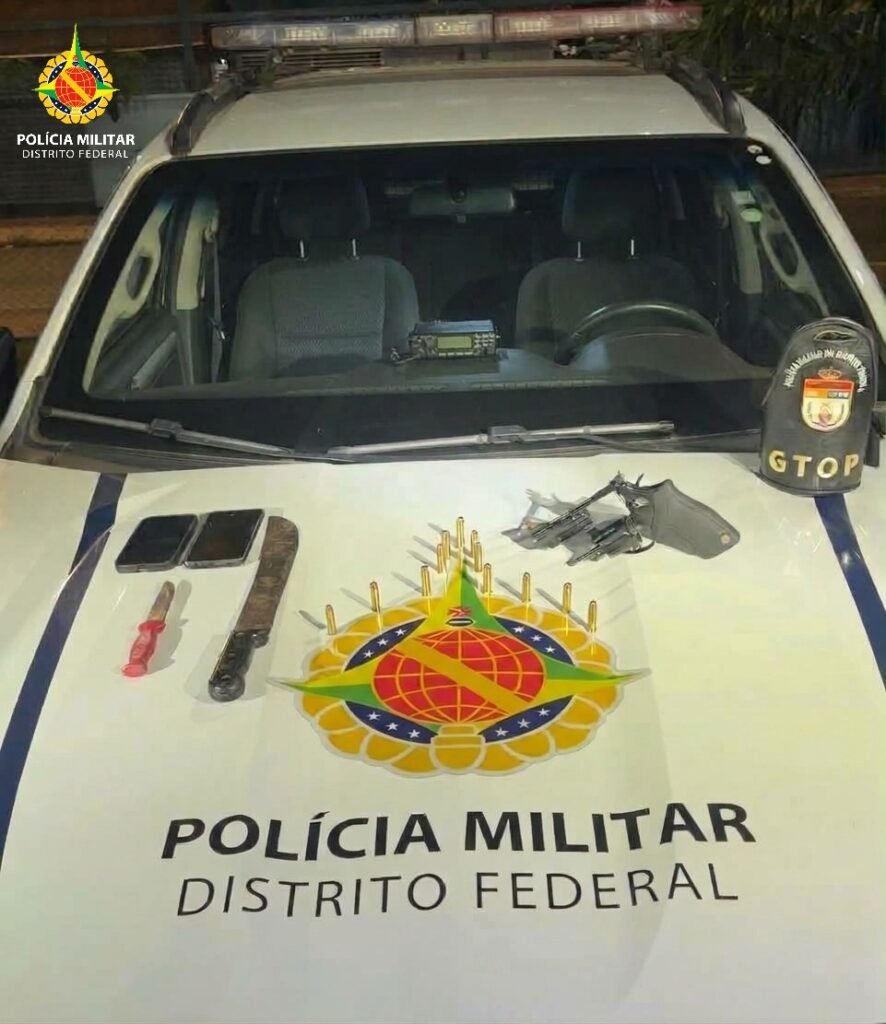 PM prende homem com revólver carregado e munições no Lago Norte