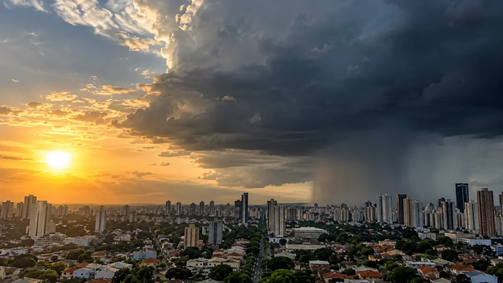 Previsão do tempo para a semana em Goiânia tem calor de 37°C e temporais
