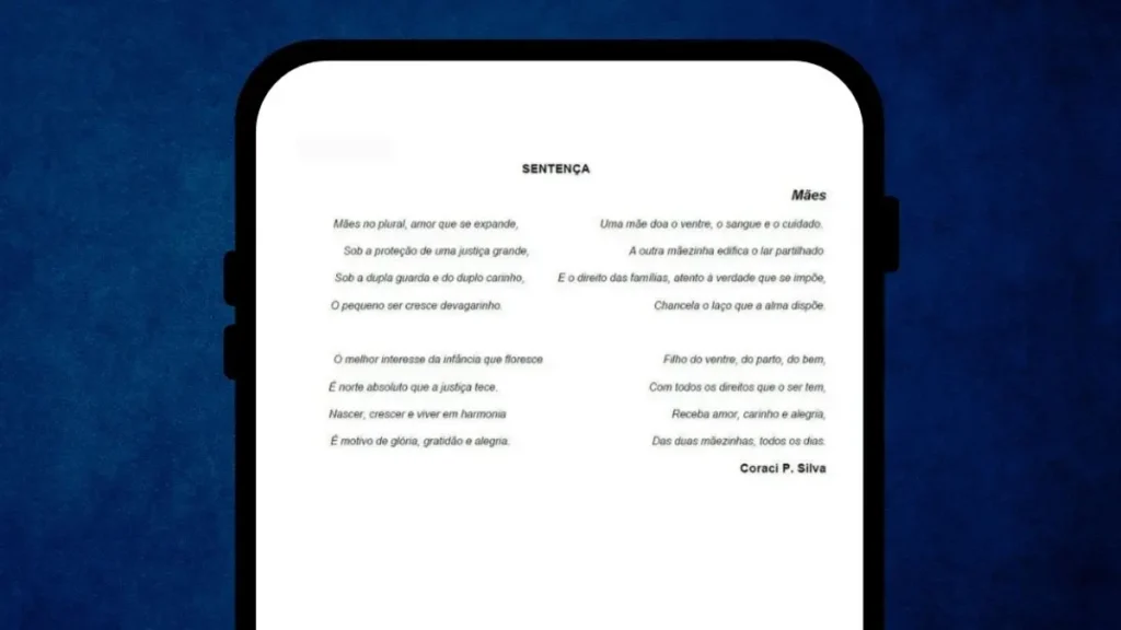 Poema abre sentença sobre dupla maternidade em Goiás; leia aqui