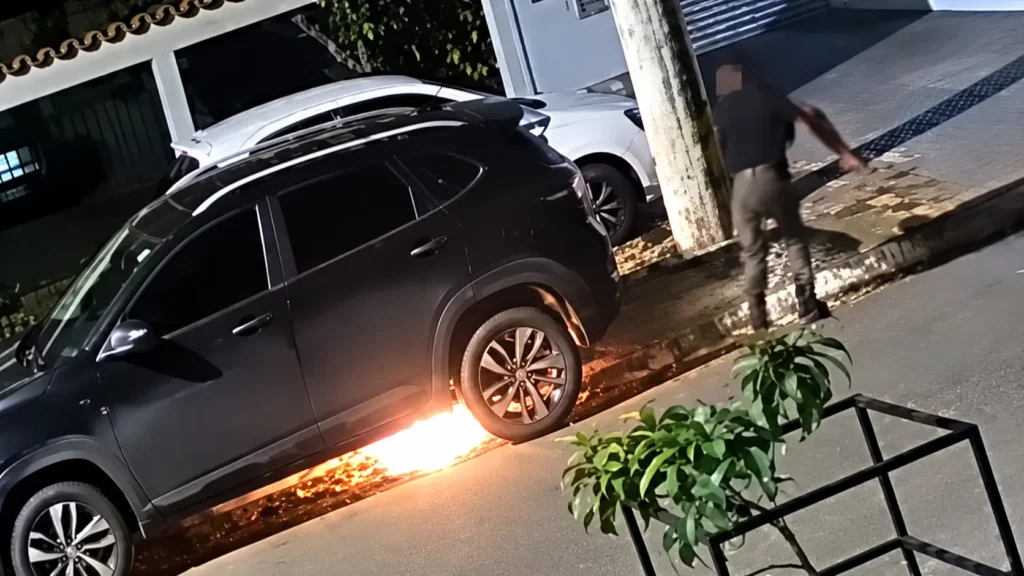 Ex incendeia loja e carro de empresária em Senador Canedo